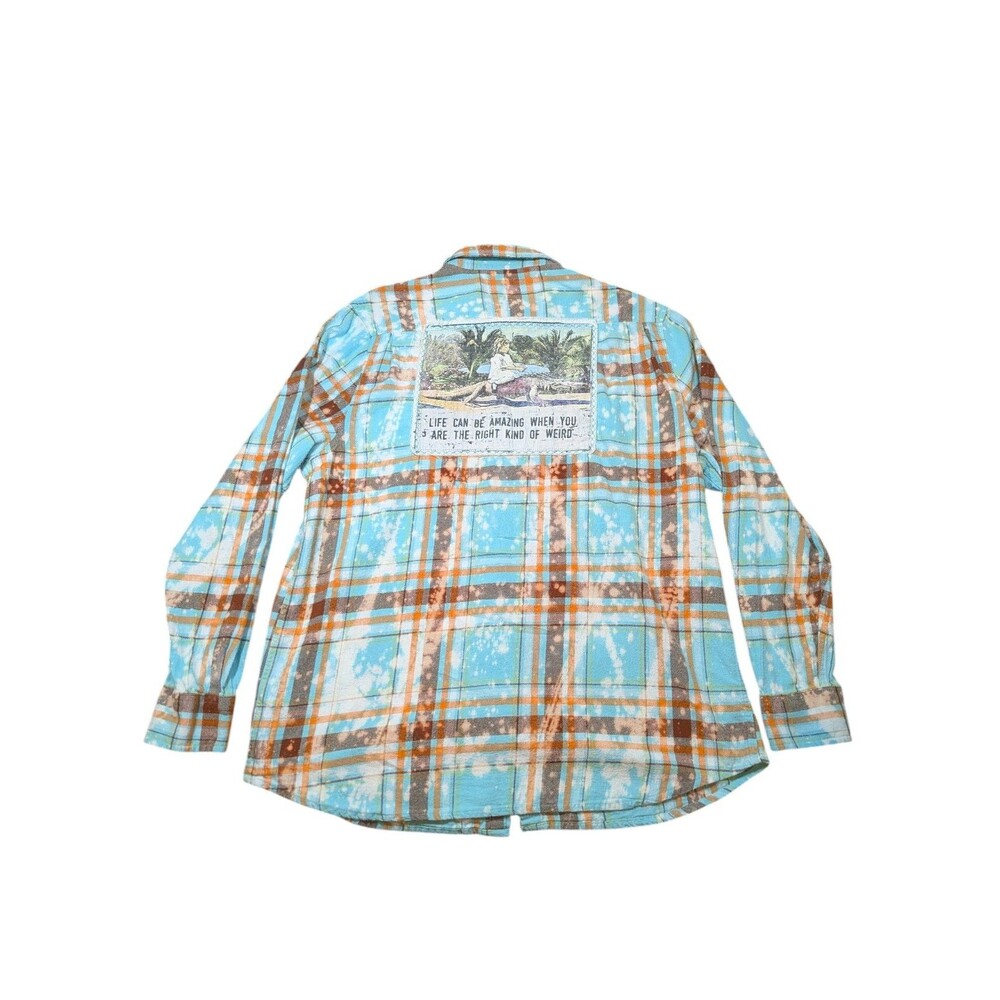 Angry Minnow Gator Girl Florida Flannel- Distressed Lake Tahoe Size XL Unisex - Picture 2 of 8